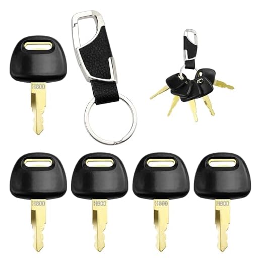 VooGenzek 5 Piezas H800 Llaves de Encendido, Keys para Maquinaria de Construcción, Llaves de Contacto de Repuesto Universales, con Llavero, Compatible con Hitachi Máquinas