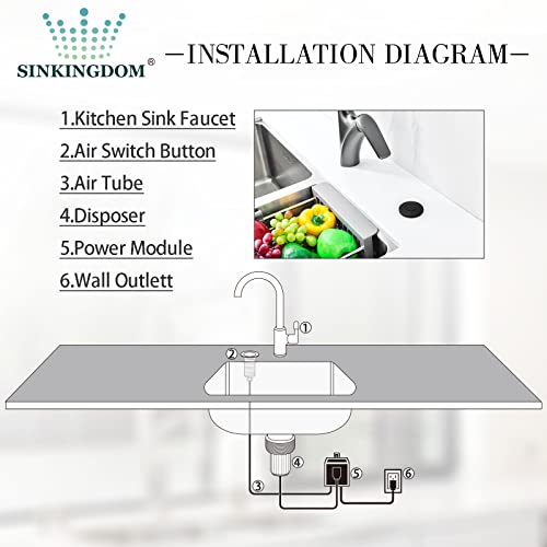 SINKINGDOM Garbage Disposal SinkTop Air Switch Kit with Long Button,Brass Made Cover,UL,Matte Black by SINKINGDOM - Image 7