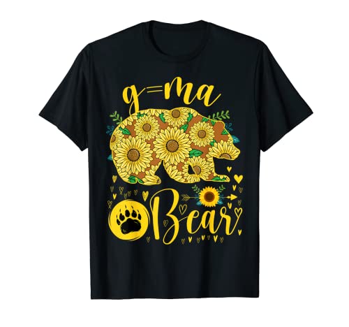 G-Ma Bear Sunflower Grandma Mother's Day Party T-Shirt