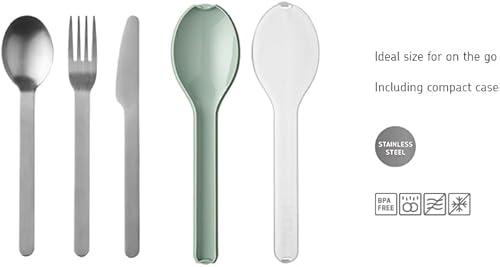 Miniatura 3 de Mepal Juego de cubiertos Ellipse de 3 piezas - Juego de cubiertos para llevar - Consta de un cuchillo, tenedor y cuchara - Juego de cubiertos con