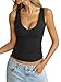 Eachyes Womens V Neck Tank Tops Sleeveless Slim Fit Shirts Summer Going Out Fashion Outfit Clothes 2026 Black Medium