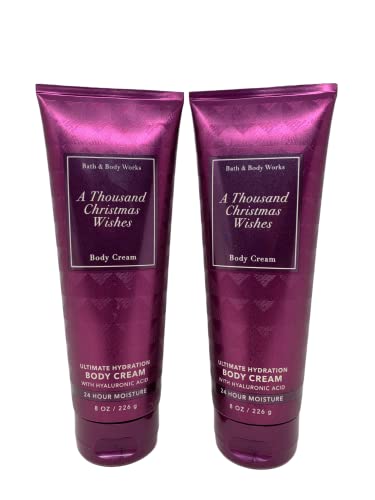 Bath & Body Works Ultimate Hydration Body Cream For Women 8 Fl Oz 2- Pack (A Thousand Christmas Wishes)
