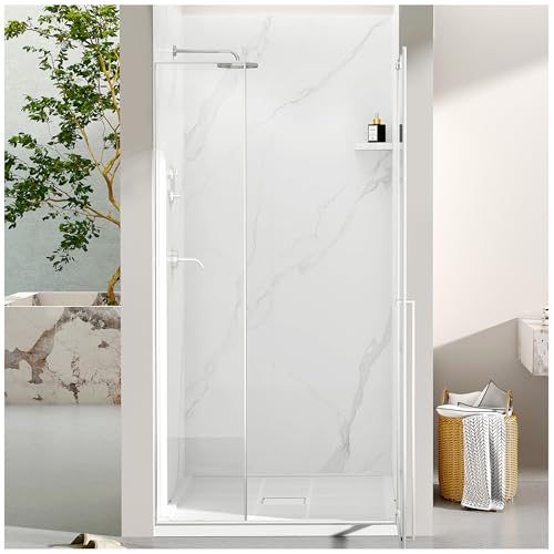 Shower Pan 36\"x 36\", Shower Base, Single Threshold Shower Pan，Non-Slip Shower Pan White SMC Shower Tray for Bathroom Assembly/Center Drain - Thumbnail 6