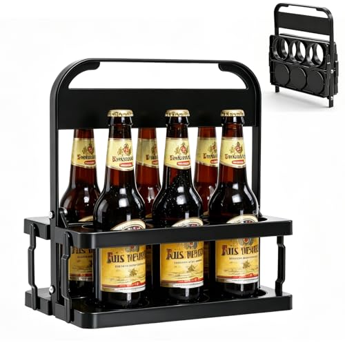 Yegookay Flaschenträger für 6 Flaschen Stapelbar Flaschenhalter 32x23x28cm Flaschenkorb mit Griff Getränkekorb Kunststoff Halt für Flaschenaufbewahrung Flaschen Aufbewahrung Küche & Keller