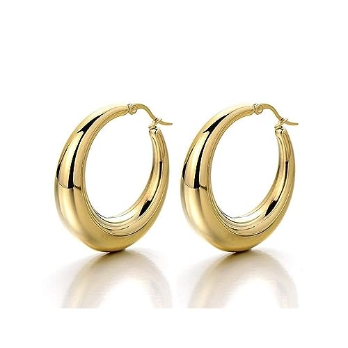 Boucles d'oreilles créoles épaisses sans douleur grâce à leur structure légère