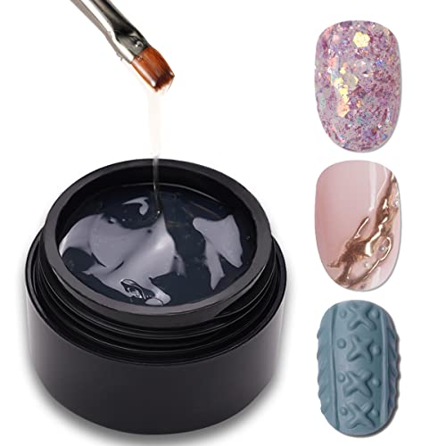 Lacomchir Pintauñas Semipermanentes-Emboss Gel Painting Uñas,utilizado Para Micro Modelado En Relieve 3d, Curado Bajo Luz Uv / Led, Adecuado Para Varios Estilos De Uñas, 15 g Cover