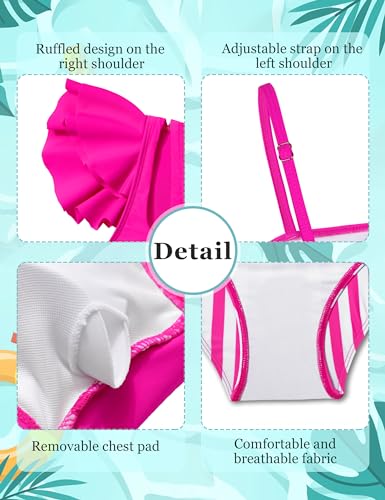 Girls Swimsuits Two Piece Bikini Set Ruffle Bathing Suit with Adjustable Strap Quick Dry Beach Girls' Swimwear 5-16Y3