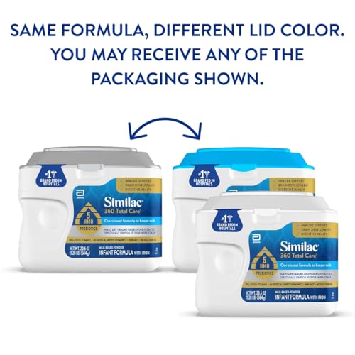 Image of Similac 360 Total Care Infant Formula, Has 5 HMO Prebiotics, Our Closest Formula to Breast Milk, Baby Formula Powder, 20.6-oz Tub (Pack of 4)