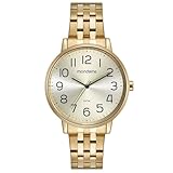 Kit relógio feminino dourado mondaine com semi-joias 32599lpmkde1k1