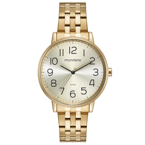 Kit Relógio Feminino Dourado Mondaine Com Semi-joias 32599LPMKDE1K1