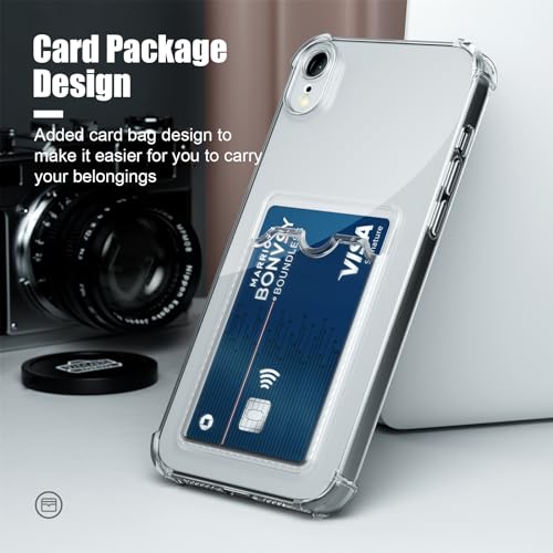 Image of AKABEILA Case for iPhone XR Clear Cute Phone Case Soft TPU Wallet Case Slim Bag Cover Shockproof with Card Slot Holder