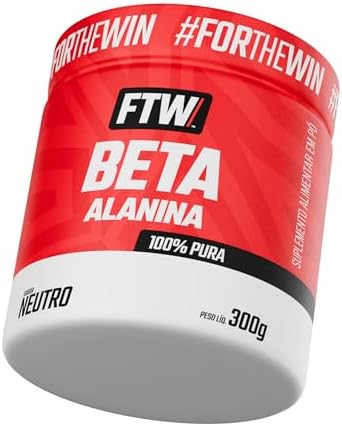 FTW Beta Alanina 100% Pura, Aminoácido em Pó para Suplementação Esportiva, Alta Pureza, Sem Corantes ou Conservantes (Pote 300g)