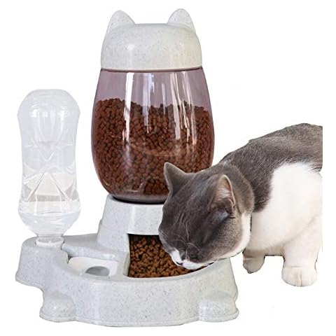 NganSuRong Automatic Cat Bowl, Raised Cat Feeders Food and Water Bowls,Puppy Feeding Bowls, Tilted Non Slip Detachable Pet Bowl Suit for Cats and Small Dogs Cover