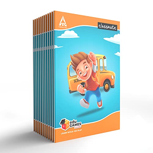 Image of Classmate - Long Book | 140 Pages | | 29.7cm x 21.0cm | Pack of 12 | Long Size Ruled Notebook for School Students & Notebook - Four Lines with Gap, 240mm*180mm, 172 Pages (Pack Of 12)
