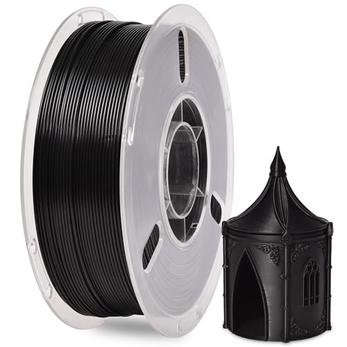 Image of RAMBERY Black PLA+ 3D Printer Filament 1.75mm 1kg Spool, Toughness Upgraded 3D Printing Filament, Neatly Wound Fit Most FDM Printers