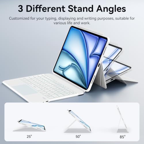 Image of WIWU iPad Air M3 11 inch Keyboard Case Magnetic Detachable Backlit White