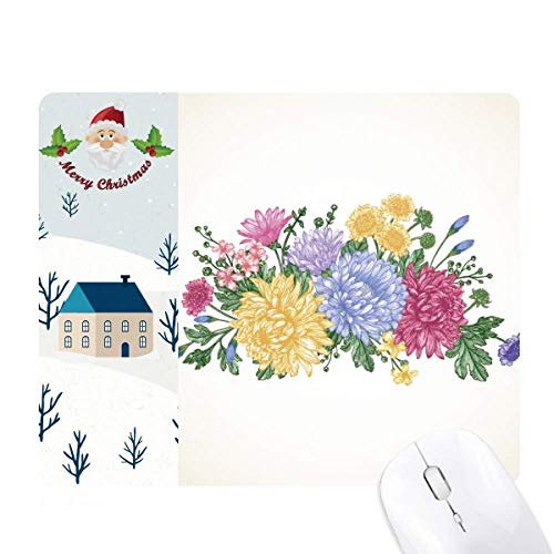 Tapis de souris fleur de chrysanthème vert pour bureau et maison
