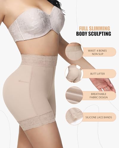 SHAPSHE Butt Lifting Shapewear for Women Tummy Control Shorts Body Shaper Panties High Waisted Thigh Slimming Underwear2