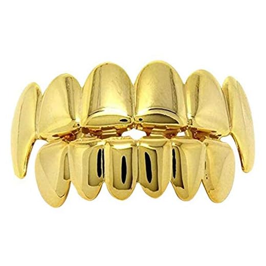 Xinlie Gold Grillz Hip Hop Dents Grills Hip Hop Grills Fond & Haut Dents de Hip Hop Dents Hip Hop Grills Capsules Haut De La Bouche en Bas De La Bouche De La Garde des Protecteurs De Vampire