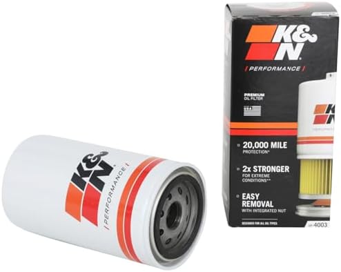 K&N Premium Oil Filter: 20,000 Mile Engine Protection with Wrench...