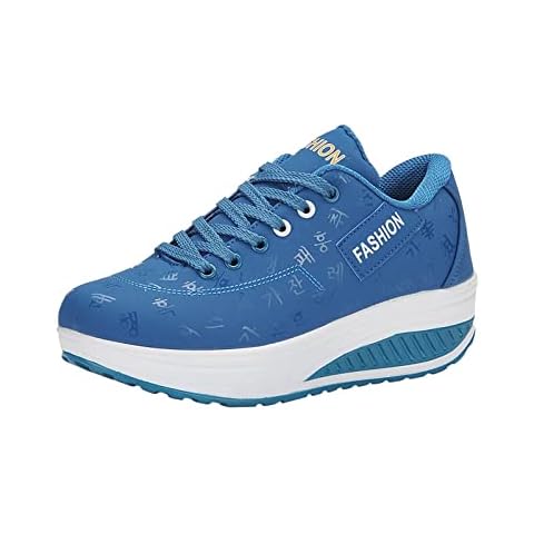 Casual Women's Leather Sneakers Q-952 Blue Cover