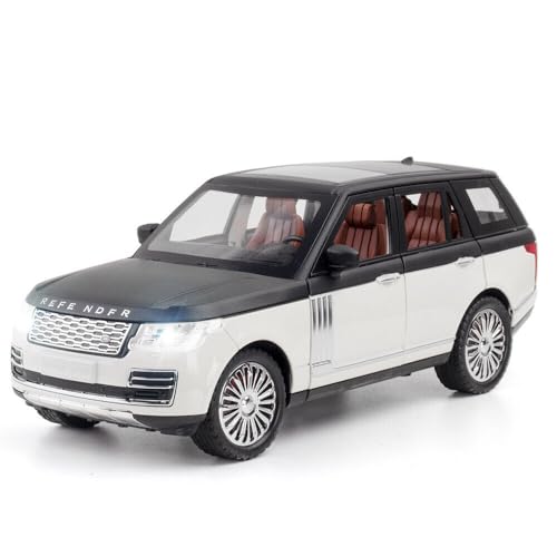 Image of 1:24 Land Rover Range Rover SUV Model Car Toy Collection Sound Light Kid Gift Alloy Metal Pull Back Toy car for Kids with Openable Doors & Light, Music Toy Vehicle for Kids (White)