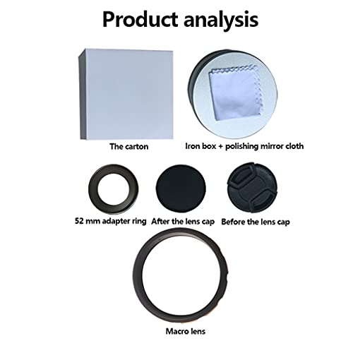 Adaptador de 52 mm evita reflejos con kit de lentes para DSLR 7
