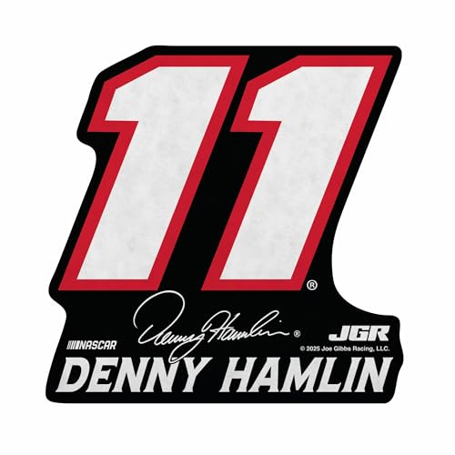Rico Industries NASCAR Racing Denny Hamlin Shape Cut Pennant - Home and Living Room Décor - Soft Felt EZ to Hang