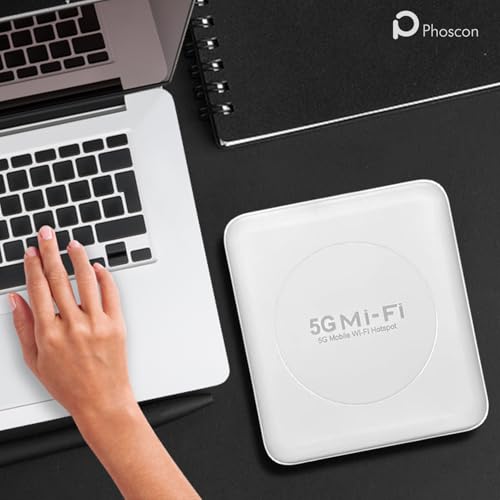 Image of 5G Portable WiFi Hotspot Router, 2Gbps High-Speed Wireless Dongle with 10000mAh Battery, Dual Band 2.4GHz /5.8GHz, Supports 10 Devices, Unlocked for 5G /4G LTE /3G All SIM Cards, Travel Mobile WiFi