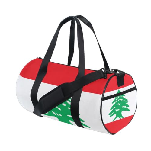 Bolsa de deporte redonda con bolsillo interior, formato compacto de lona ligera 3