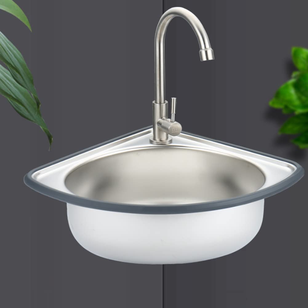 Lave-Vaisselle Compact argenté à Un Seul évier. Design Polyvalent, à Poser ou à Suspendre. Matériau épais et Robuste. Multifonctionnel pour Les Petits espaces. Dimensions : 37 x 33