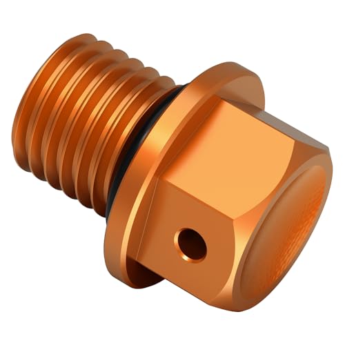 Image of NICECNC M12 x P1.5 Magnetic Drain Plug, Orange | Compatible with KTM 125-530 SX /SX-F /EXC /EXC-F /EXC-R /XC /XC-W /XC-F 2000-2023