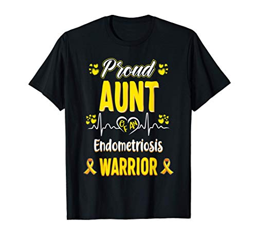 proud Aunt Endometriosis warrior awareness ribbon Yellow Camiseta