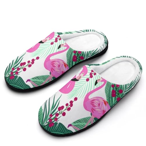 GIOKQB Flamenco Zapatillas Casa Mujer Invierno Caliente Peluche Pantuflas Comoda Slippers