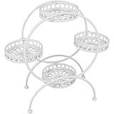 Sunnydaze 4-Tier Ferris Wheel Metal Plant Stand - Indoor or Outdoor Flower Pot Holder - 28" H