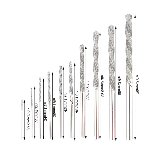 Punte da Trapano con Punta Diamantata Set 10 Pezzi...