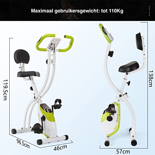 Ultrasport F-Bike 150/200, hometrainer, 8 weerstandsniveaus, tablethouder, handpuls sensoren, opvouwbaar, ruimtebesparend - Afbeelding 3