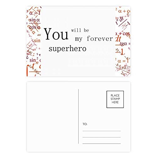 Jeu de cartes postales multicolores 5,7 x 3,8 pouces avec citation de super-héros pour la Fête