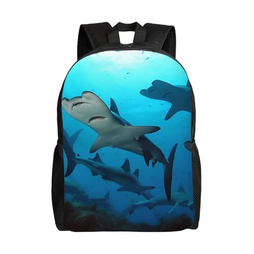 Hammerhead Sharks Travel Backpack for Women Men Large Laptop Bag 16.1Inch College Bag Casual Daypack