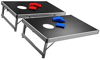 GYMAX. Bean Bag Toss Portable & Foldable Professional Cornhole Game Set with 8 Bean Bags, 2 Play Boards & Carry Case