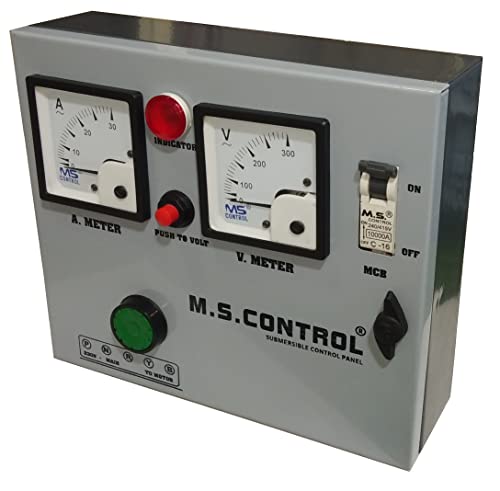 MS CONTROL 2 HP Control Panel for Single Phase Submersible Open-well Motor Pump (Multicolour)