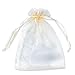 PLECUPE 100 Pezzi Sacchetti Confetti,Sacchetti Organza 20x30cm Sacchetti Regalo in organza con Coulisse per Matrimonio,Natale,Bomboniere,Compleanno,Caramella, Gioielli, Festa, Battesimo-Beige immagine