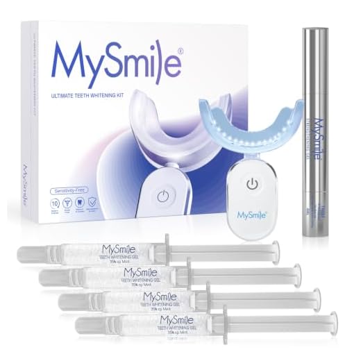 MySmile Deluxe 10 Min Teeth Whitening Kit with 28 LED Light, 35% Carbamide Peroxide Teeth Whitening Gel, Helps Remove Years of Stains from Coffee, Soda, Wines, Smoking, Food