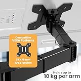 Utopia Home Dual Monitor Arms Adjustable Screen Adjustable Arm Desk Mount for 13-32 Inch Screens, VESA Mount VESA 75/100mm, Full Motion Tilt & 360° Rotation, Max 10kg per Arm, Height Adjustable, - Image 8