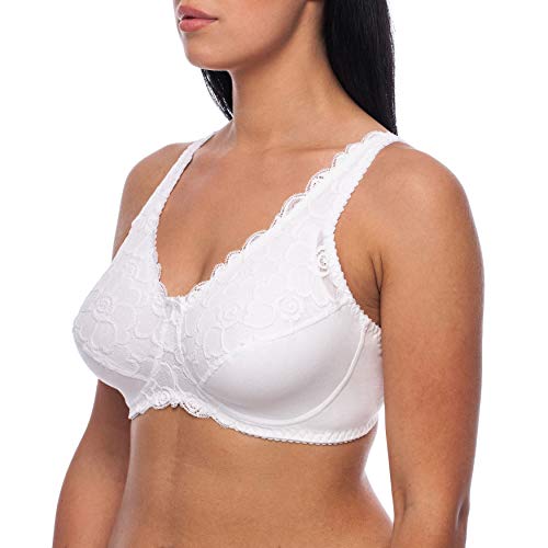 frugue Soutien Gorge pour Prothese Mammaire Coton sans Armature Blanc FR 110B – vue 5