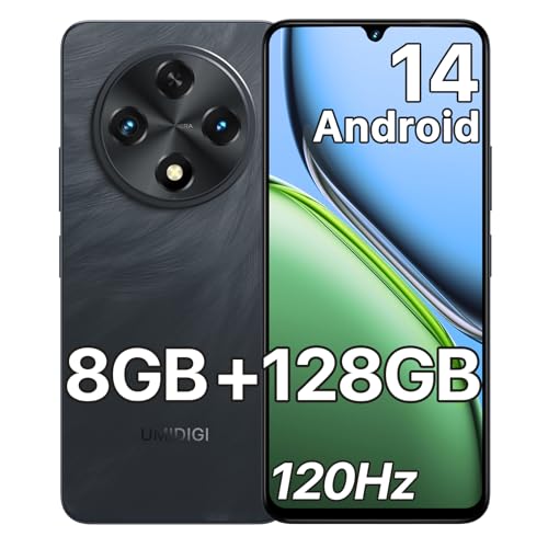 UMIDIGI G100A Unlocked Phone, 6.9' HD+ 120Hz Display, Android 14 Cell Phone, 6000mAh Battery Smartphone, 4GB RAM +128GB/1TB TF, UNISOC T615, 13MP Camera, 4G Dual SIM Phone, Face ID/Fingerprint, GPS