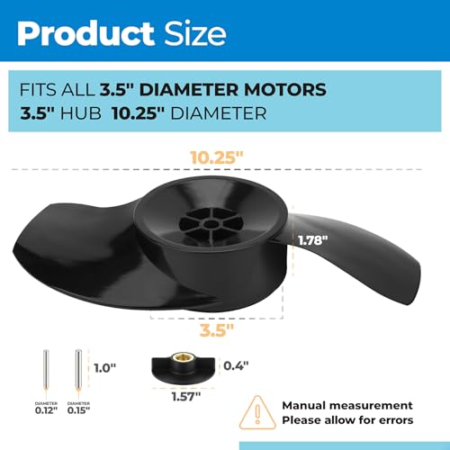 Image of PalpitateC 8M4004173 Katana Two-Blade Propeller Compatible with MotorGuide Trolling Motor Propeller Replacement Parts, 3.5 inch Hub, 10.25 inch Diameter fits All 3.5-inch Diameter Drill Propeller