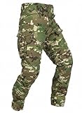 OCANXUE Men's Tactical Pants Camo Cargo Pants Ripstop Work Hiking Pants with 10 Pockets No Belt