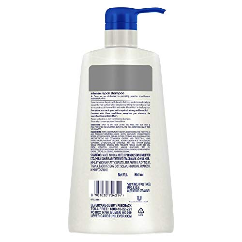 Image of Dove Intense Repair Shampoo, 650ml & Daily Shine Shampoo, 340ml