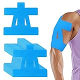 XFSRG 15 Stück Kinesiologie Tape Vorgeschnitten Schulterbandage Precut Physio Tape Sport Ideal für Fitness-Enthusiasten Kinesio tapes für Stützen der Schultermuskulatur (Blau)